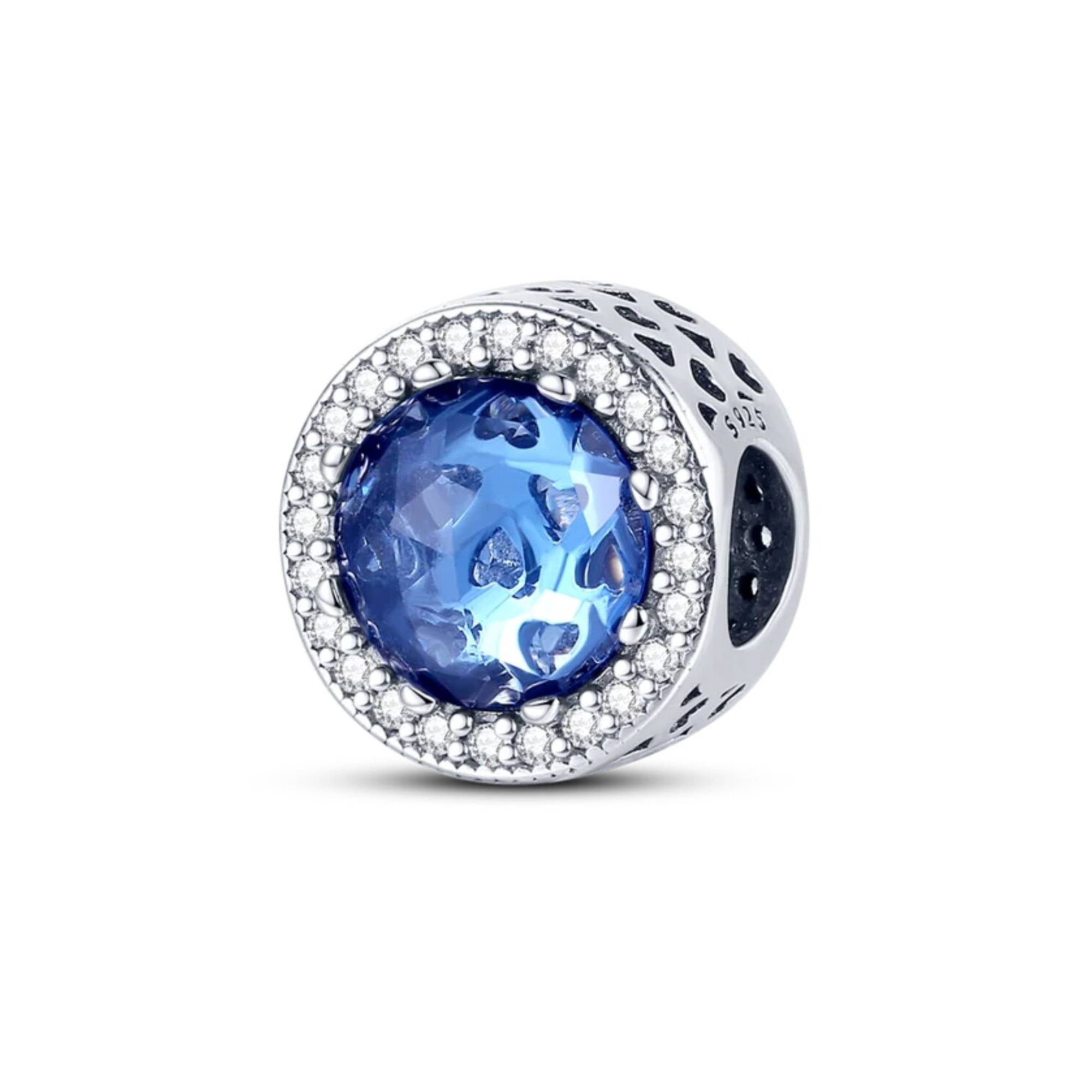 Pandora Blue Murano Glass Charm - Sterling Silver Core, Ocean-Inspired Bead for Pandora Bracelets, Elegant Glass Jewelry, Ideal Addition to Bracelet